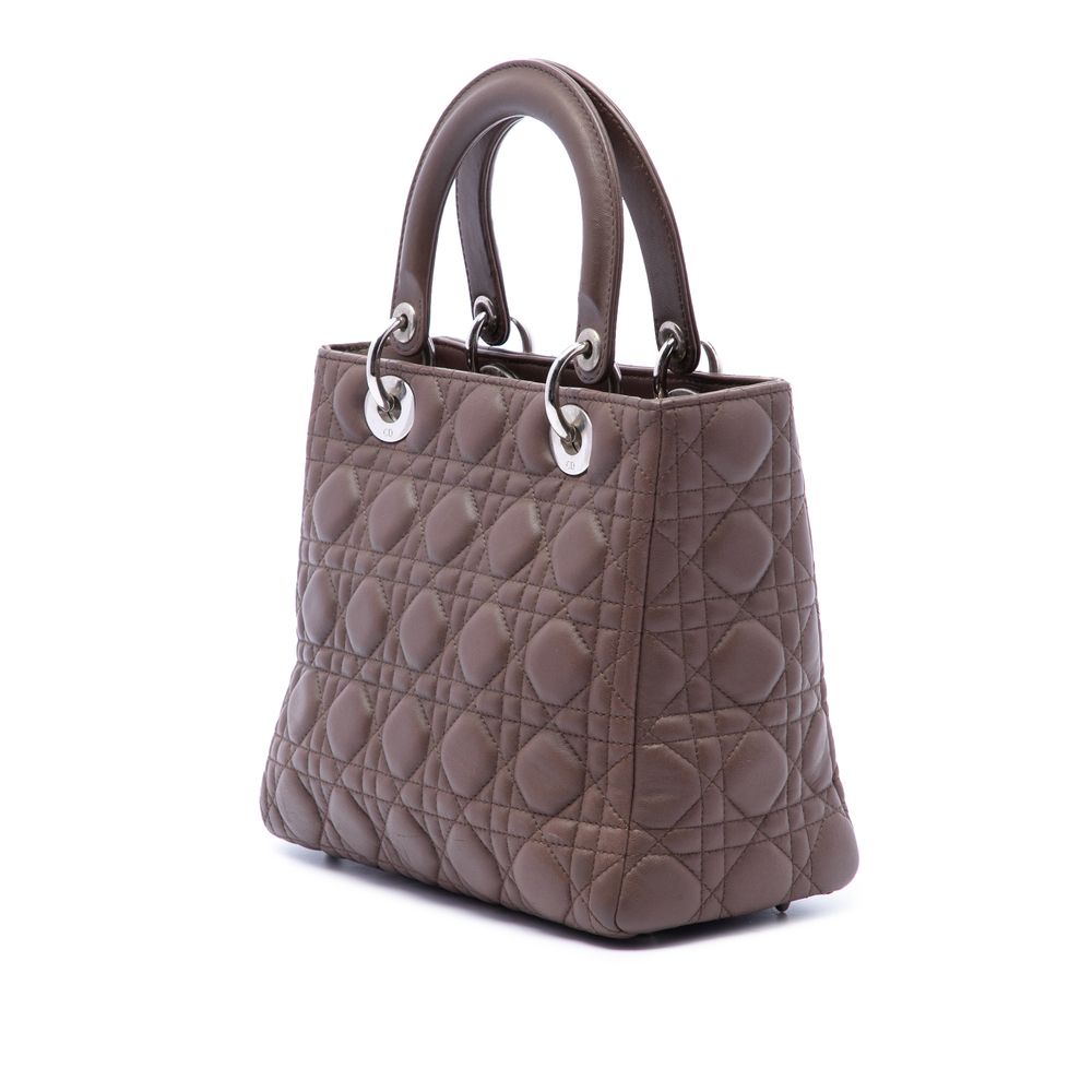 Pre-Loved Dior Medium Lambskin Cannage Lady Dior - Picture 2 of 6